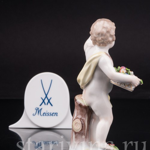 Фигурка путти из фарфора Аллегория Весны Meissen, Германия, кон. 19 - нач. 20 вв.