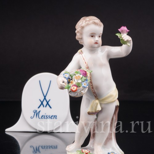 Фигурка путти из фарфора Аллегория Весны Meissen, Германия, кон. 19 - нач. 20 вв.