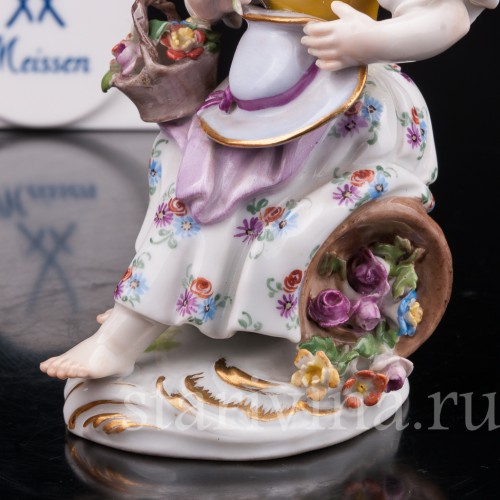 Фарфоровая статуэтка Девочка с корзинами цветов, Meissen, Германия, сер. 19 - нач. 20 вв.