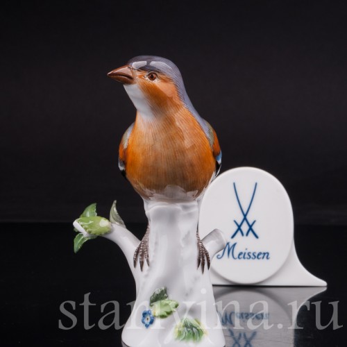 Статуэтка птицы из фарфора Зяблик, Meissen, Германия, 1980 г.