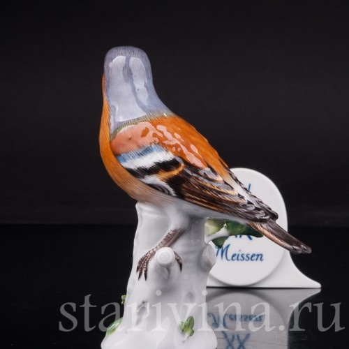 Статуэтка птицы из фарфора Зяблик, Meissen, Германия, 1980 г.