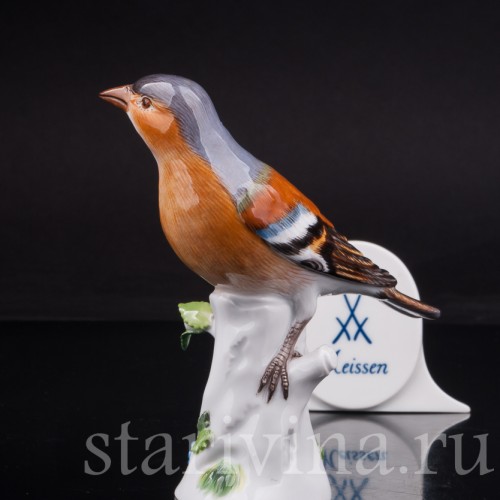 Статуэтка птицы из фарфора Зяблик, Meissen, Германия, 1980 г.