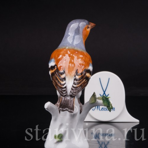 Статуэтка птицы из фарфора Зяблик, Meissen, Германия, 1980 г.