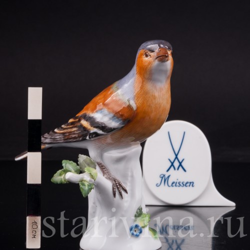 Статуэтка птицы из фарфора Зяблик, Meissen, Германия, 1980 г.