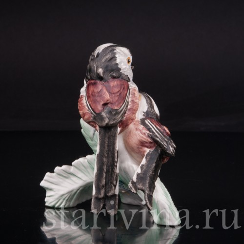 Фигурка птиц из фарфора Длиннохвостые синицы, Goebel, Германия, до 1990 г.