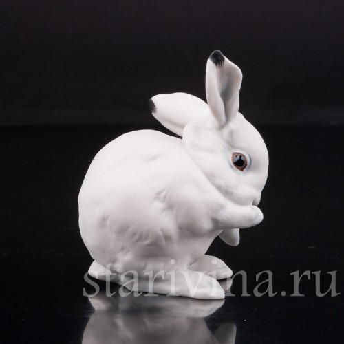 Фарфоровая фигурка Умывающийся кролик, Hutschenreuther, Германия, 1980е гг.