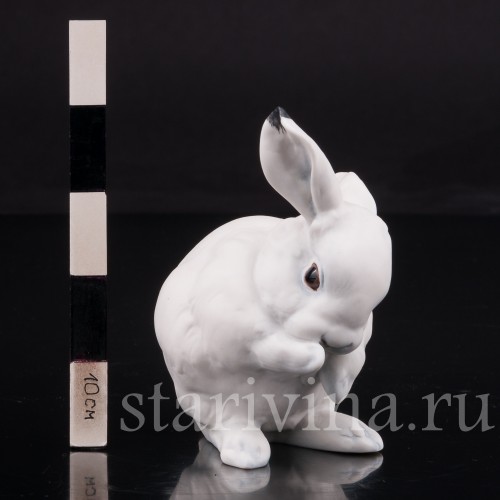 Фарфоровая фигурка Умывающийся кролик, Hutschenreuther, Германия, 1980е гг.