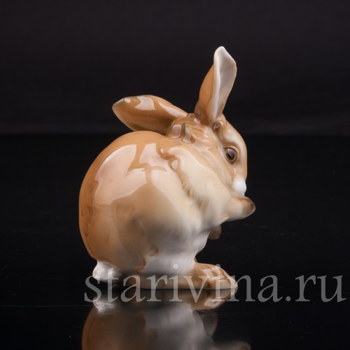 Фарфоровая фигурка Умывающийся кролик, Hutschenreuther, Германия, 1980 гг.