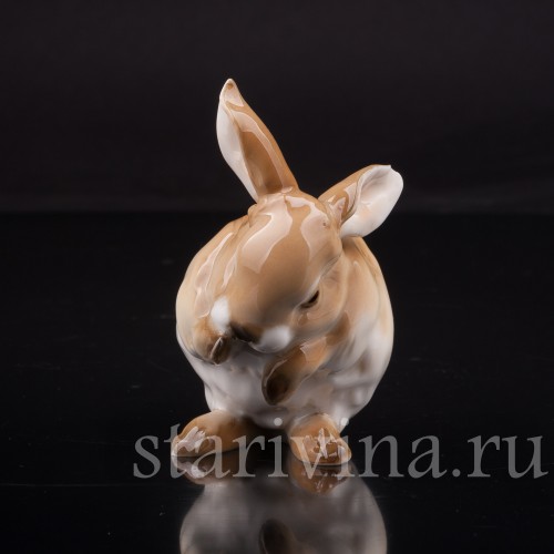 Фарфоровая фигурка Умывающийся кролик, Hutschenreuther, Германия, 1980 гг.