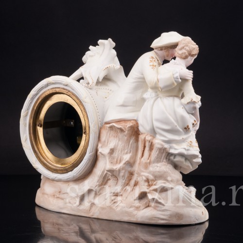 Декоративные фарфоровые часы "Влюбленные", Volkstedt, Германия, кон. 19 в.