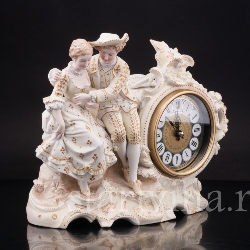 Декоративные фарфоровые часы "Влюбленные", Volkstedt, Германия, кон. 19 в.