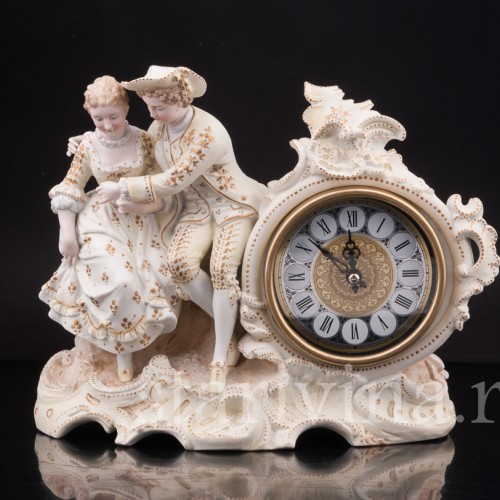 Декоративные фарфоровые часы "Влюбленные", Volkstedt, Германия, кон. 19 в.