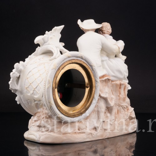 Декоративные фарфоровые часы "Влюбленные", Volkstedt, Германия, кон. 19 в.