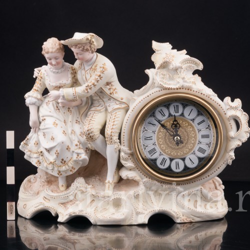 Декоративные фарфоровые часы "Влюбленные", Volkstedt, Германия, кон. 19 в.