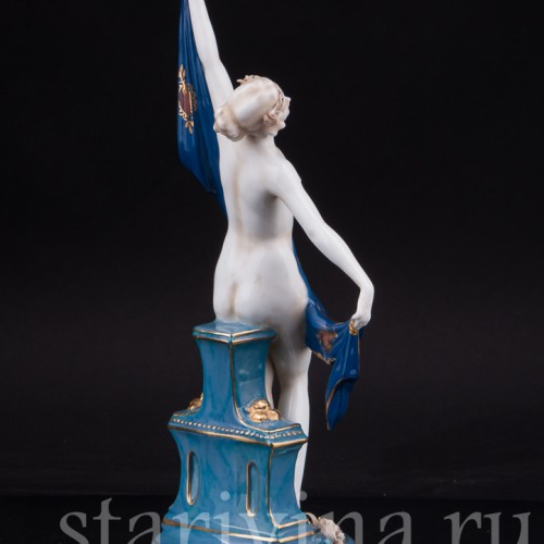 Фарфоровая статуэтка девушки Обнаженная с шалью, E. A. Muller, Германия, Кон 19, нач. 20 вв.