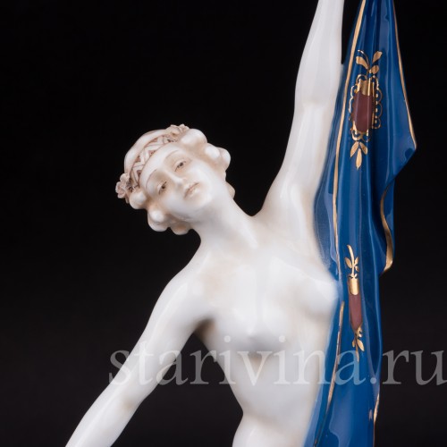 Фарфоровая статуэтка девушки Обнаженная с шалью, E. A. Muller, Германия, Кон 19, нач. 20 вв.
