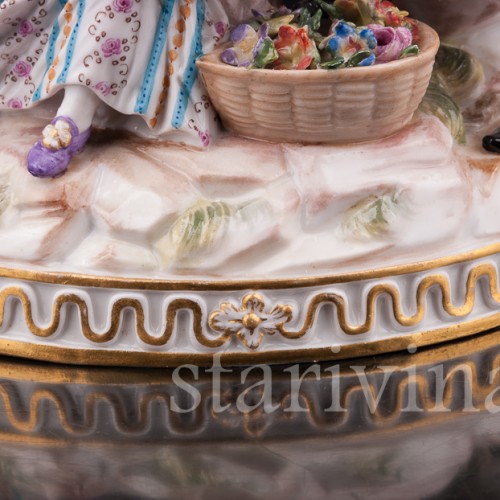 Фарфоровая статуэтка Аллегория весны, пара с цветами, Meissen, Германия, сер. 19 - нач. 20 в.
