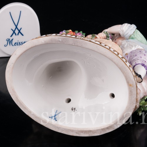 Фарфоровая статуэтка Аллегория весны, пара с цветами, Meissen, Германия, сер. 19 - нач. 20 в.