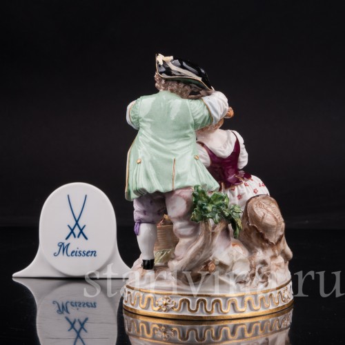 Фарфоровая статуэтка Аллегория весны, пара с цветами, Meissen, Германия, сер. 19 - нач. 20 в.