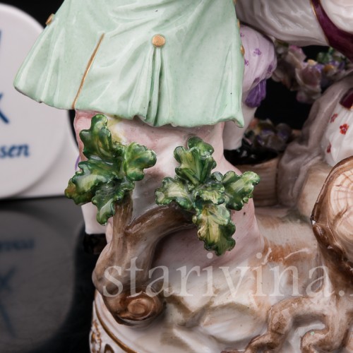Фарфоровая статуэтка Аллегория весны, пара с цветами, Meissen, Германия, сер. 19 - нач. 20 в.