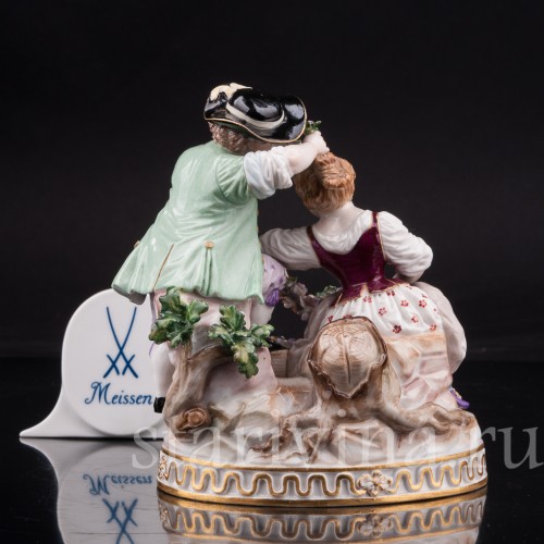 Фарфоровая статуэтка Аллегория весны, пара с цветами, Meissen, Германия, сер. 19 - нач. 20 в.