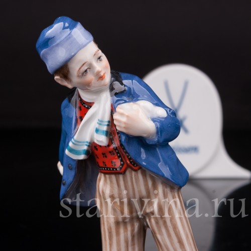 Парные фарфоровые статуэтки Дети, играющие в снежки, Meissen, Германия, нач. 20 в.