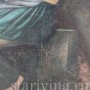 Картина маслом на холсте Вяжущая девушка, Германия, 19 в.