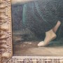 Картина маслом на холсте Вяжущая девушка, Германия, 19 в.