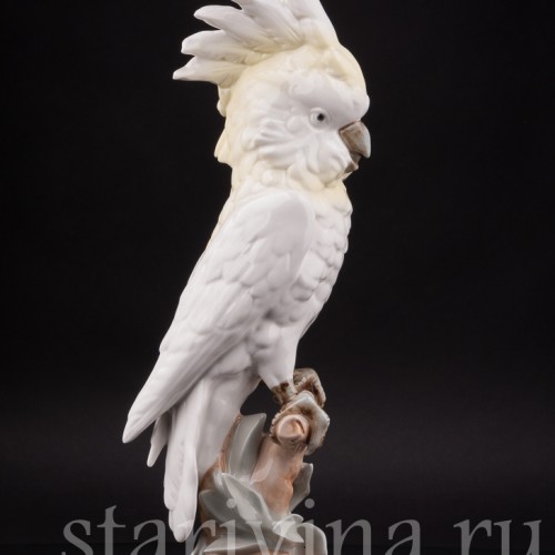 Статуэтка попугая из фарфора Какаду, Royal Dux, Чехия, кон. 20 в.