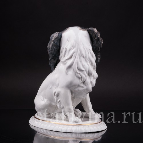 Фарфоровая статуэтка собаки Японский хин, Hertwig & Co, Германия, 1920-30 гг.