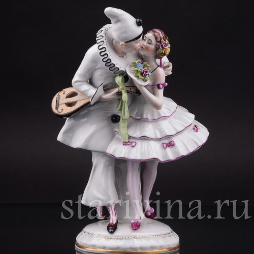 Фарфоровая статуэтка Пьеро и Коломбина, Дрезден, Германия, нач. 20 в.