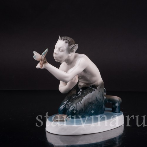 Фарфоровая фигурка Фавн и бабочка, Rosenthal, Германия, 1923 г.