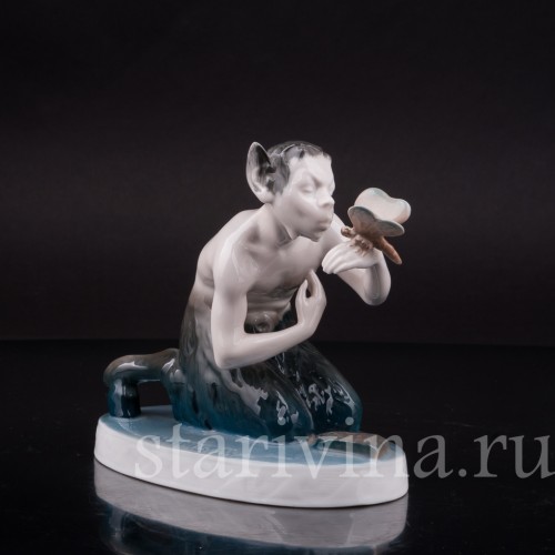 Фарфоровая фигурка Фавн и бабочка, Rosenthal, Германия, 1923 г.