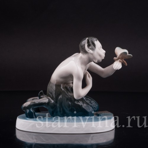 Фарфоровая фигурка Фавн и бабочка, Rosenthal, Германия, 1923 г.