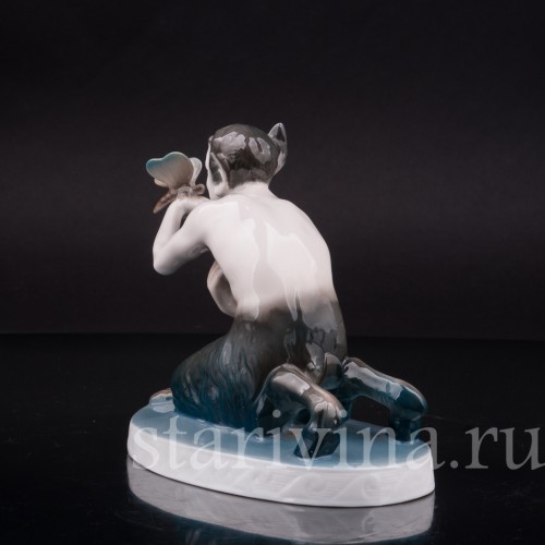 Фарфоровая фигурка Фавн и бабочка, Rosenthal, Германия, 1923 г.