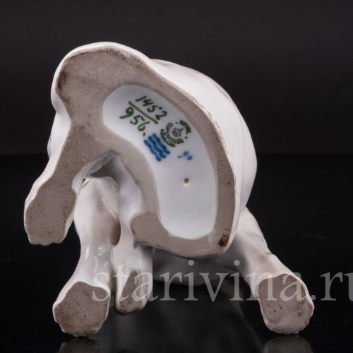 Фарфоровая статуэтка собаки Французский бульдог, Royal Copenhagen, Дания, 1923-28 гг.