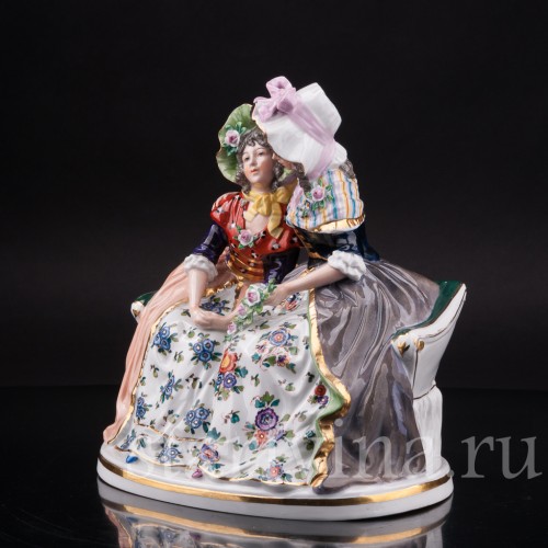 Фарфоровая статуэтка Сердечный разговор, Ernst Bohne Sohne, Германия, нач. 20 в.