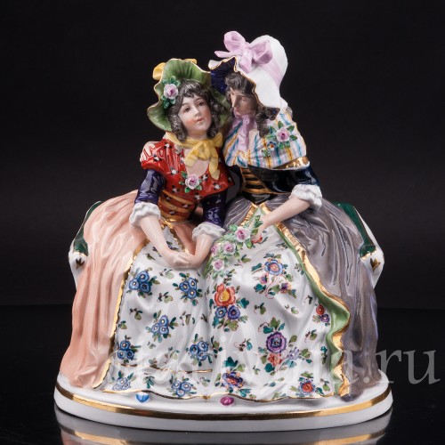 Фарфоровая статуэтка Сердечный разговор, Ernst Bohne Sohne, Германия, нач. 20 в.