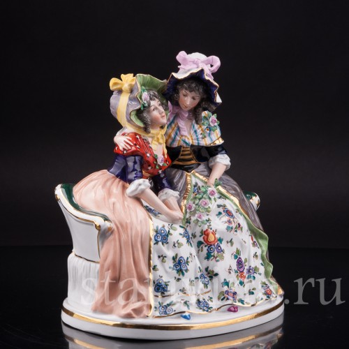 Фарфоровая статуэтка Сердечный разговор, Ernst Bohne Sohne, Германия, нач. 20 в.