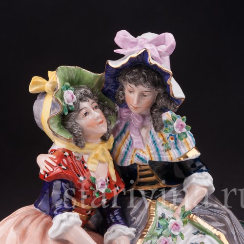 Фарфоровая статуэтка Сердечный разговор, Ernst Bohne Sohne, Германия, нач. 20 в.