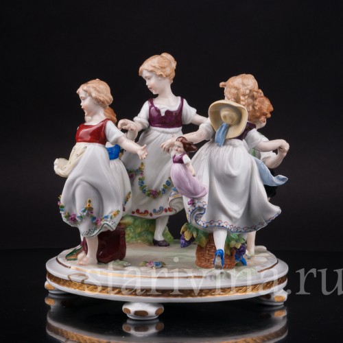 Фарфоровая композиция Весёлый хоровод, E. A. Muller, Германия, 1890-1927 гг.