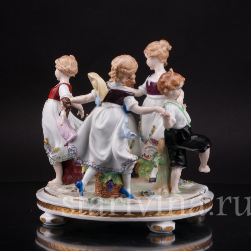 Фарфоровая композиция Весёлый хоровод, E. A. Muller, Германия, 1890-1927 гг.