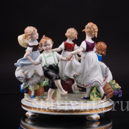 Фарфоровая композиция Весёлый хоровод, E. A. Muller, Германия, 1890-1927 гг.