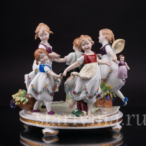 Фарфоровая композиция Весёлый хоровод, E. A. Muller, Германия, 1890-1927 гг.