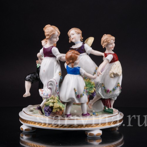 Фарфоровая композиция Весёлый хоровод, E. A. Muller, Германия, 1890-1927 гг.
