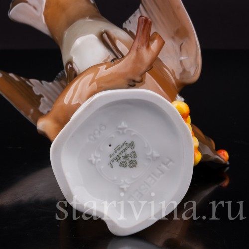 Фарфоровая статуэтка птицы Свиристель на рябине, Rosenthal, Германия, 1941 год.