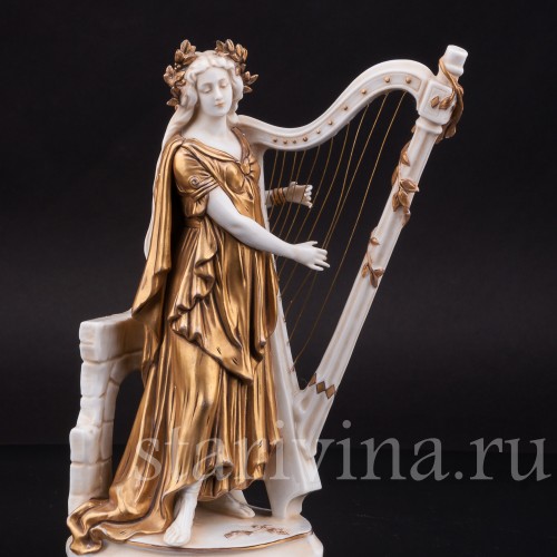 Фигурка из фарфора Девушка с арфой, Scheibe-Alsbach, Германия, пер. пол. 20 в.