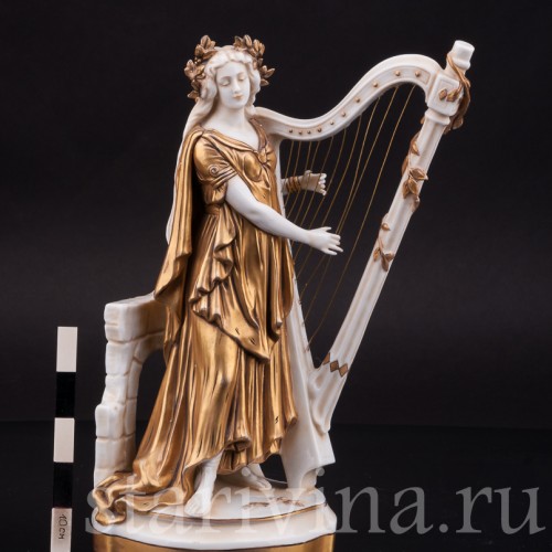 Фигурка из фарфора Девушка с арфой, Scheibe-Alsbach, Германия, пер. пол. 20 в.