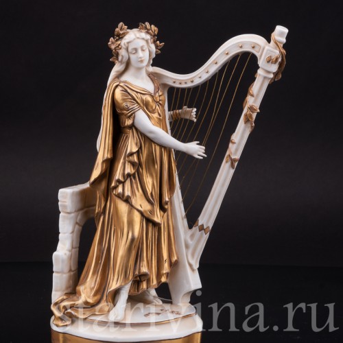 Фигурка из фарфора Девушка с арфой, Scheibe-Alsbach, Германия, пер. пол. 20 в.