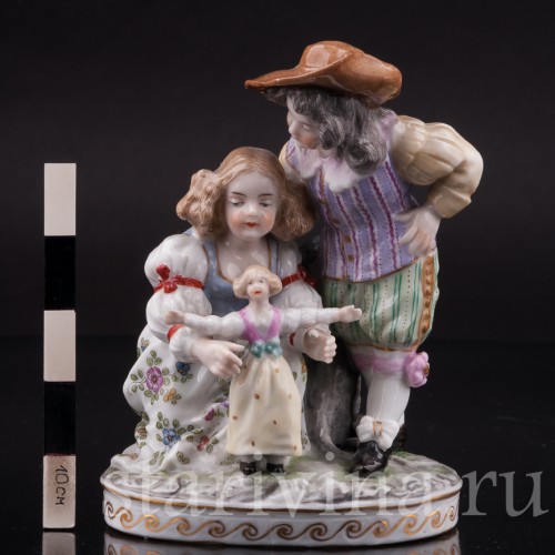 Фарфоровая статуэтка Дети с куклой Dressel, Kister & Co, Германия, нач. 20 в.